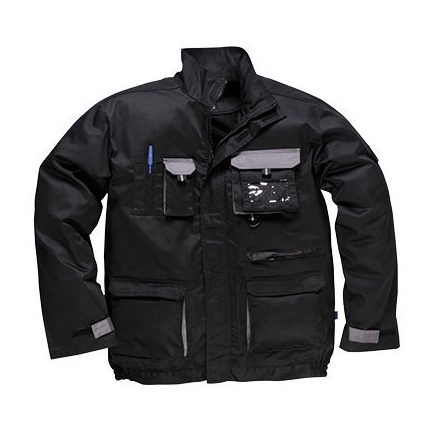 TX10BKRM, TX10 Texo contrast munkakabát, dzseki, normál fazon, fekete színben