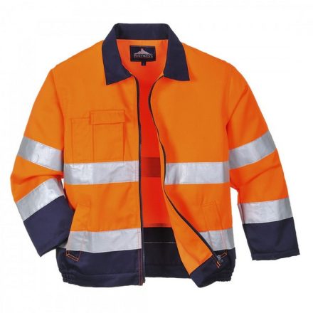 TX70ONRL, TX70-s Portwest, Madrid HiVis kabát  Narancs/Navy színben, méret: L