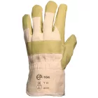 MŰBŐR KESZTYŰ, SÁRGA NITRIL/CSÍKOS VÁSZON KÉZHÁT_10(csgt)