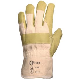   MŰBŐR KESZTYŰ, SÁRGA NITRIL/CSÍKOS VÁSZON KÉZHÁT_10(csgt)