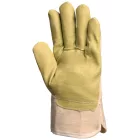 MŰBŐR KESZTYŰ, SÁRGA NITRIL/CSÍKOS VÁSZON KÉZHÁT_10(csgt)