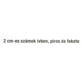 2 cm-es számok ívben (piros és fekete színben) D 00