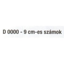 9 cm-es szám (0-9- ig) fekete színben D 0000