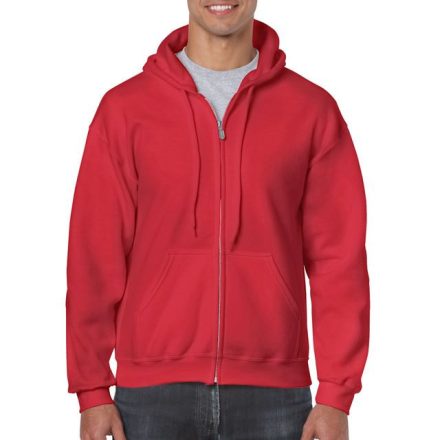 gi18600re-s, GILDAN FULL ZIP (GI18600)  férfi pulóver poliészter/pamut zsebes végig zipzáras