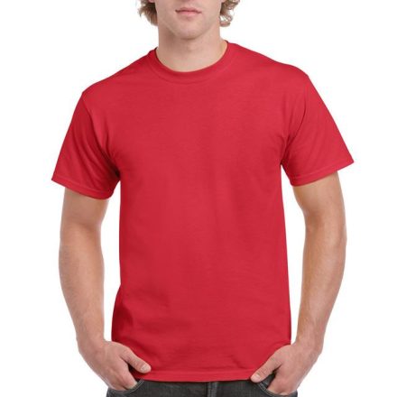 gi2000re-2xl, GILDAN ULTRA COTTON (GI2000) nyári rövid ujjú uniszex póló, környakas, Piros/Red