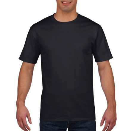 gi4100bl-m, GILDAN (GI4100) nyári rövid ujjú férfi póló, környakas, Fekete/Black színben,  méret: