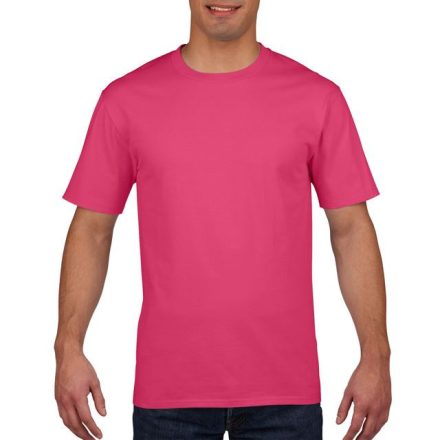 gi4100he-l, GILDAN (GI4100) nyári rövid ujjú férfi póló, környakas, Rózsaszín/Heliconia színben,