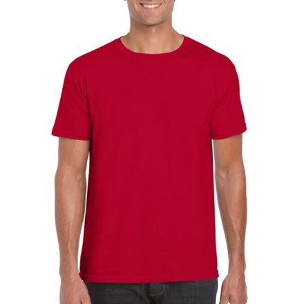 gi64000cy-xl, GILDAN (GI64000) nyári rövid ujjú férfi póló, környakas, Cseresznyepiros/Cherry Red