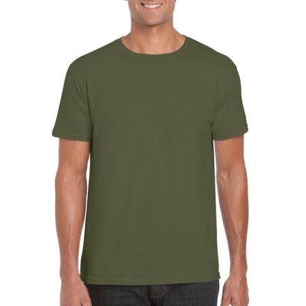 gi64000mi-s, GILDAN (GI64000) nyári rövid ujjú férfi póló, környakas, Katonai zöld/Military Green