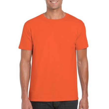 gi64000or-l, GILDAN (GI64000) nyári rövid ujjú férfi póló, környakas, Narancssárga/Orange