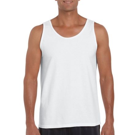 gi64200wh-s, GILDAN (GI64200) nyári ujjatlan férfi póló, környakas, Fehér/White színben,  méret: S