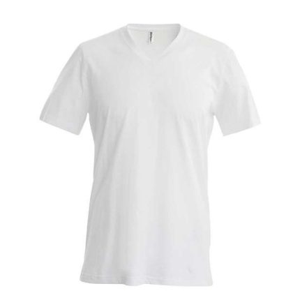 ka357wh-xl, KARIBAN MEN'S SHORT SLEEVE (KA357) nyári rövid ujjú férfi póló V nyakú oldalvarrott