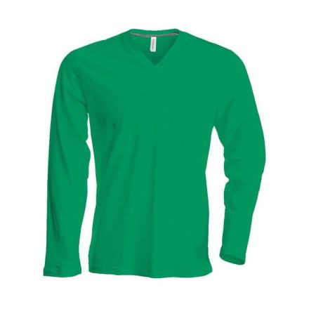 ka358kl-2xl, KARIBAN MEN'S LONG SLEEVE (KA358) nyári hosszú ujjú férfi póló, V nyakú oldalvarrott