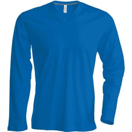 ka358lro-xl, KARIBAN MEN'S LONG SLEEVE (KA358) nyári hosszú ujjú férfi póló, V nyakú oldalvarrott