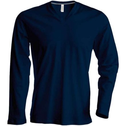 ka358nv-xl, KARIBAN MEN'S LONG SLEEVE (KA358) nyári hosszú ujjú férfi póló, V nyakú oldalvarrott