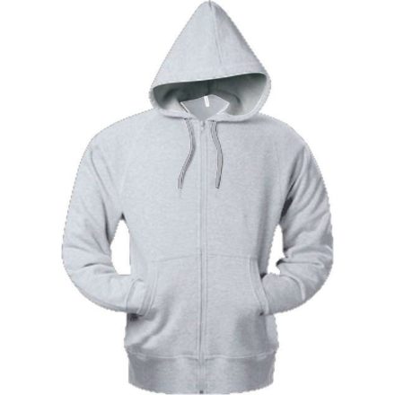 ka444oxg-l, KARIBAN ZIP HOODED (KA444) hosszú ujjú uniszex pulóver poliészter/pamut oldalvarrott