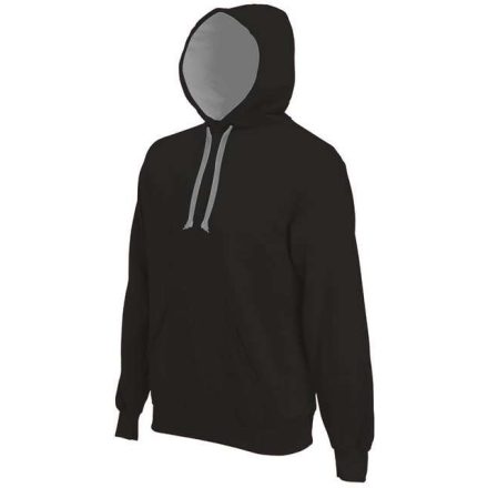 ka446bl-fg-3xl, CONTRAST HOODED (KA446) hosszú ujjú férfi pulóver poliészter/pamut oldalvarrott