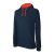 ka446nv-re-m, CONTRAST HOODED (KA446) hosszú ujjú férfi pulóver poliészter/pamut oldalvarrott