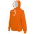 ka446or-wh-m, CONTRAST HOODED (KA446) hosszú ujjú férfi pulóver poliészter/pamut oldalvarrott
