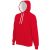ka446re-wh-m, CONTRAST HOODED (KA446) hosszú ujjú férfi pulóver poliészter/pamut oldalvarrott