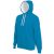 ka446tb-wh-m, CONTRAST HOODED (KA446) hosszú ujjú férfi pulóver poliészter/pamut oldalvarrott