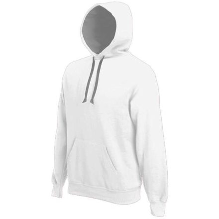 ka446wh-fg-l, CONTRAST HOODED (KA446) hosszú ujjú férfi pulóver poliészter/pamut oldalvarrott