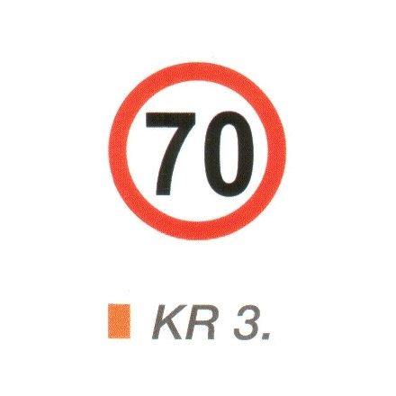 70 km sebességkorlátozás KR3.