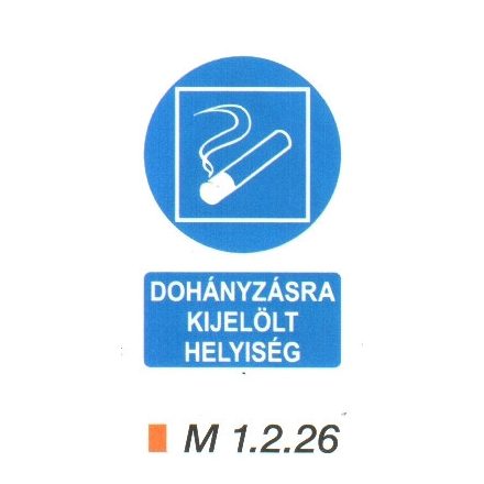 Dohányzásra kijelölt helyiség m 1.2.26