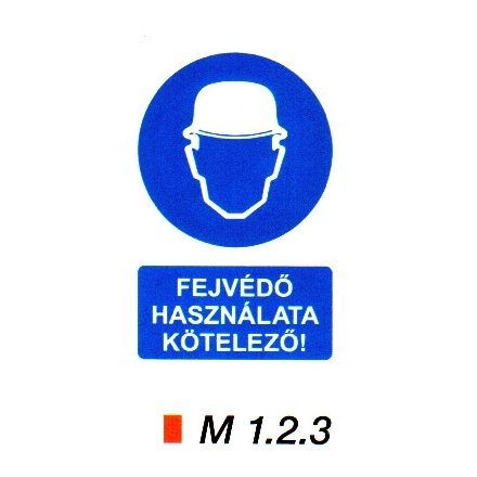 Fejvédő használata kötelező! m 1.2.3