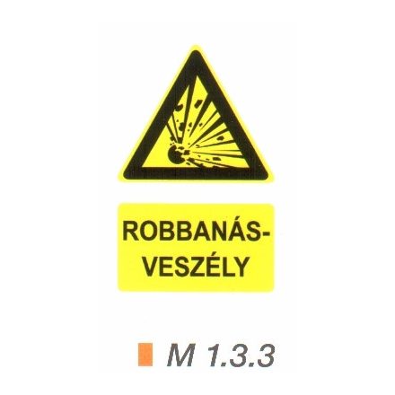 Robbanásveszélyes anyag m 1.3.3