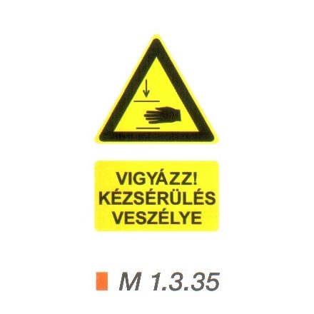 Vigyázz! Kézsérülés veszélye m 1.3.35