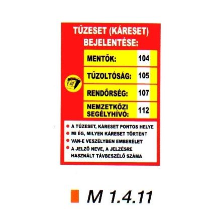 Tűzeset bejelentése m 1.4.11