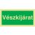 Vészkijárat, után világítós menekülési útvonalat jelző öntapadós tábla