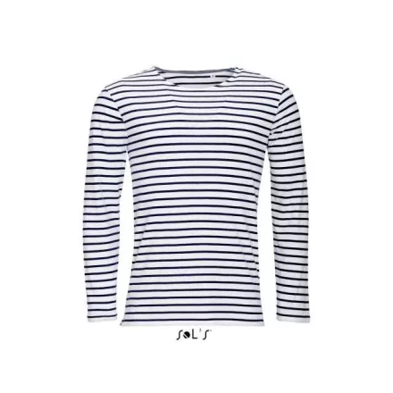 so01402wh-nv-l, SOL'S MARINE (SO01402) nyári hosszú ujjú férfi póló 10% pamut fésült pamut