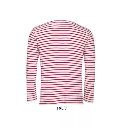 so01402wh-re-l, SOL'S MARINE (SO01402) nyári hosszú ujjú férfi póló 10% pamut fésült pamut