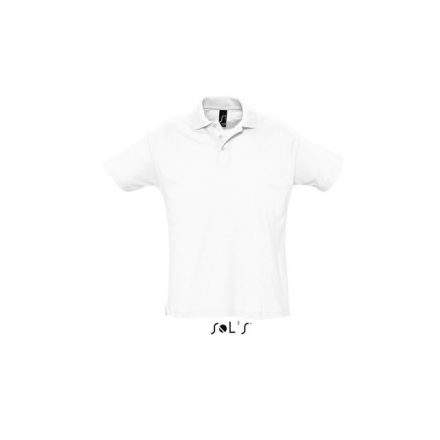 so11342wh-xl, SOL'S SUMMER II (SO11342) rövid ujjú férfi galléros póló, fésült pamut