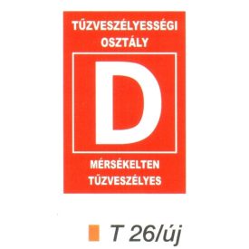   Tüzveszélyességi osztály "D" piktogram t 26/új