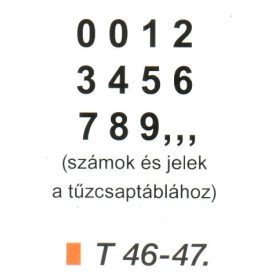 Tüzcsap számok ívben (4 cm) t 47