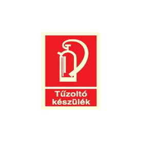   Tűzoltó készülék helyét jelölő, után világítós tűzvédelmi öntapadós tábla