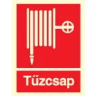 Tűzcsap és szerelvényei helyét jelölő, után világítós tűzvédelmi öntapadós tábla