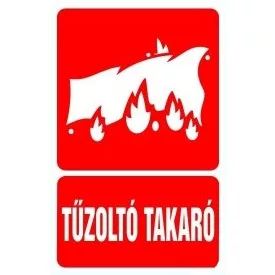   Tűzoltó takaró helyét jelölő, után világító tűzvédelmi öntapadós tábla