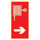 Tűzcsap és szerelvényi helyét jelölő, után világítós tűzvédelmi öntapadós tábla