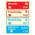 Után világítós mentők, tűzoltók, rendőrség öntapadós tábla