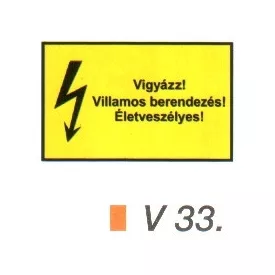 Vigyázz! Villamos berendezés! Életveszélyes! v 33